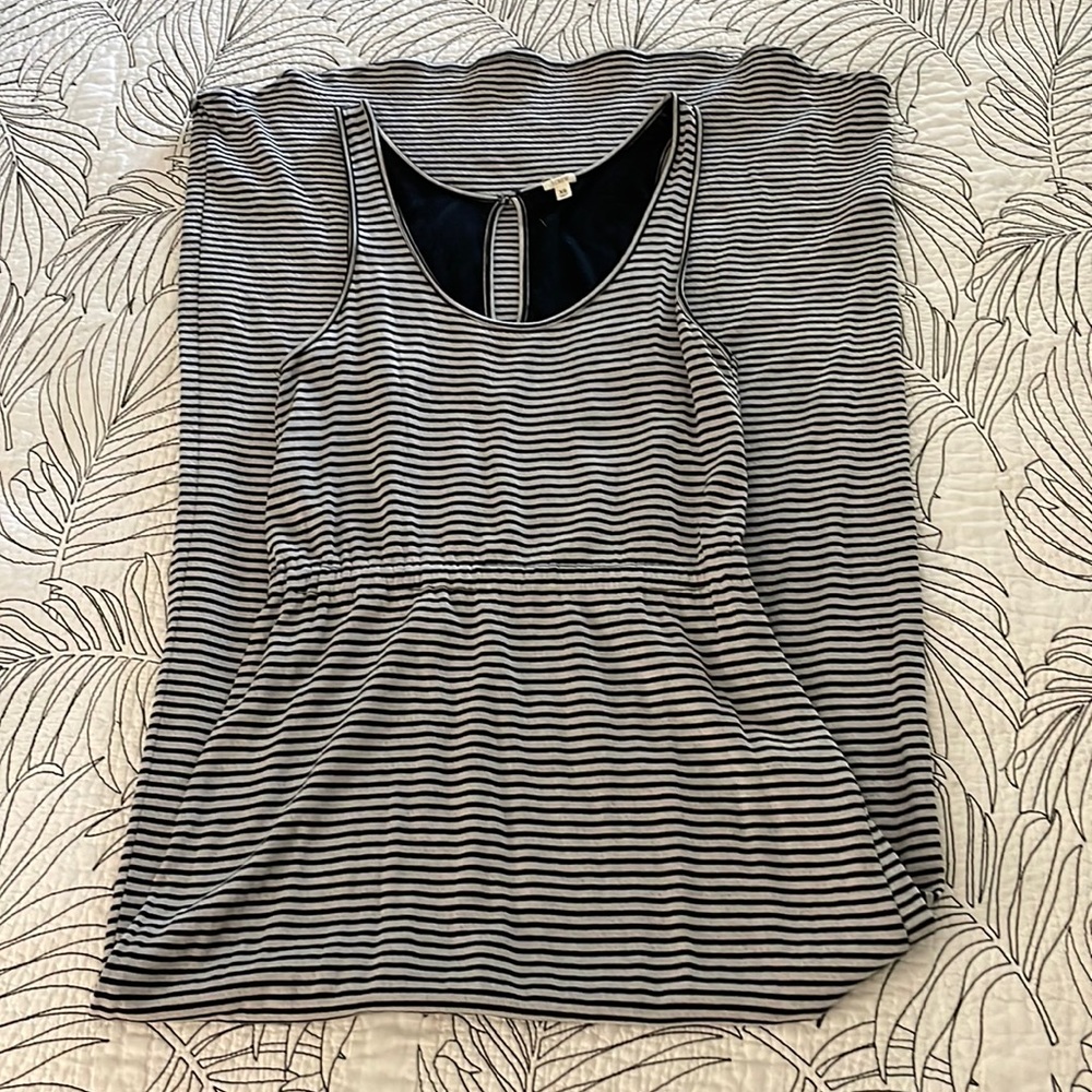 J Crew Chic Black and White Striped Tank dress